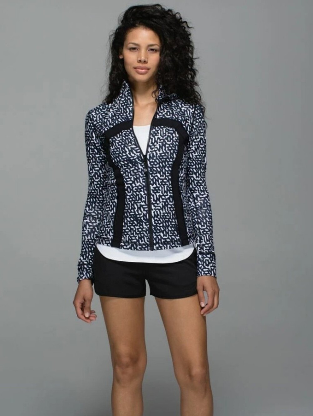 Lululemon Define Jacket Net Pop Black White Size 8